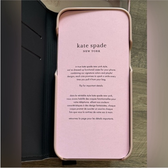 Kate Spade Wrap Folio Wallet Case IPhone 14 Plus Black New! - Picture 6 of 14